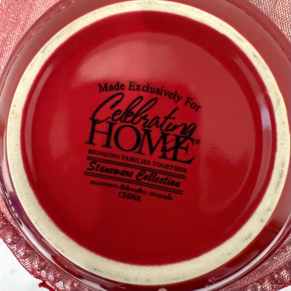 Celebrating Home Deep Red Pottery Cereal Bowl ๐ - Picture 3 of 3